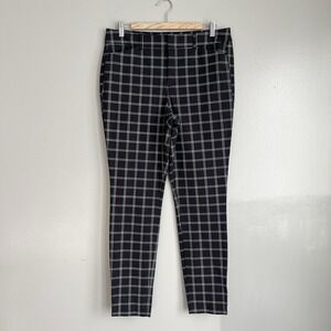 Old Navy Pixie Ankle Pants Women's High Rise Black White Windowpane Size 12